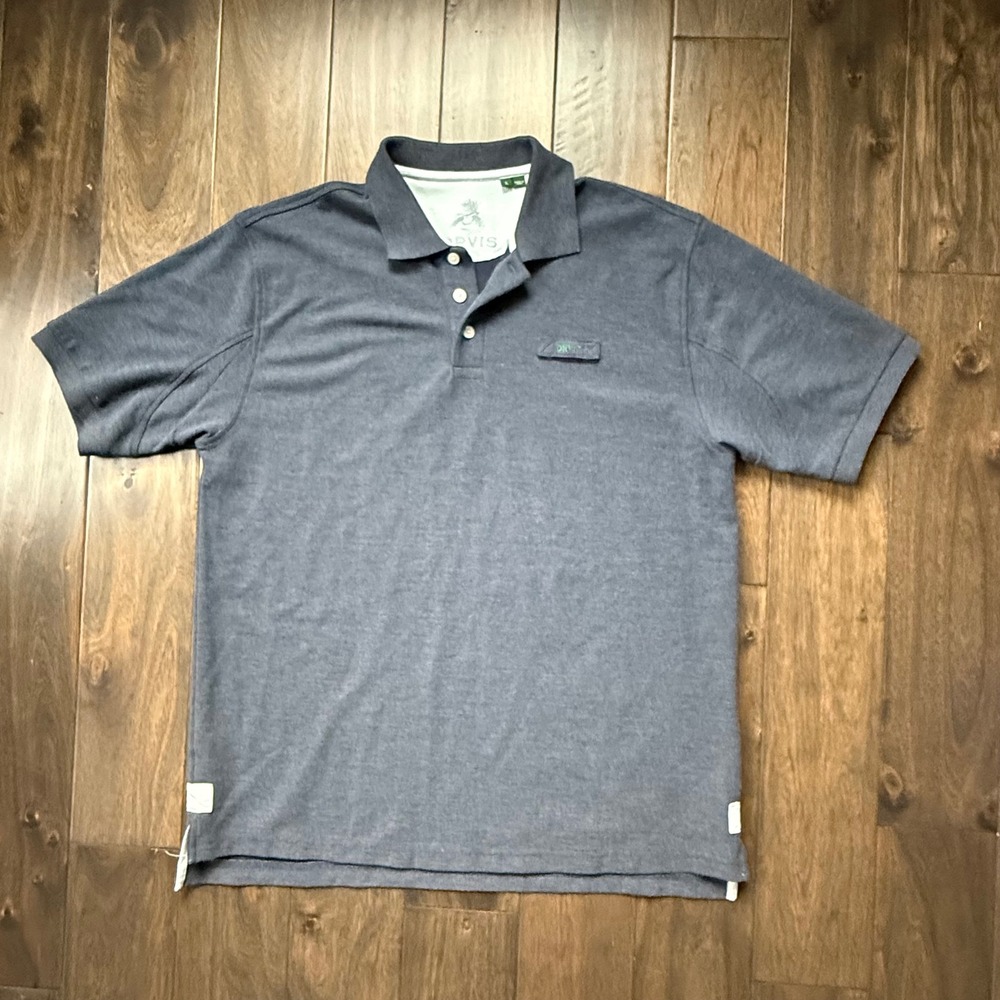 Orvis Polo Shirt Mens Large Blue Excellent Cotton Modal‎ Stretch Pique 3KN2